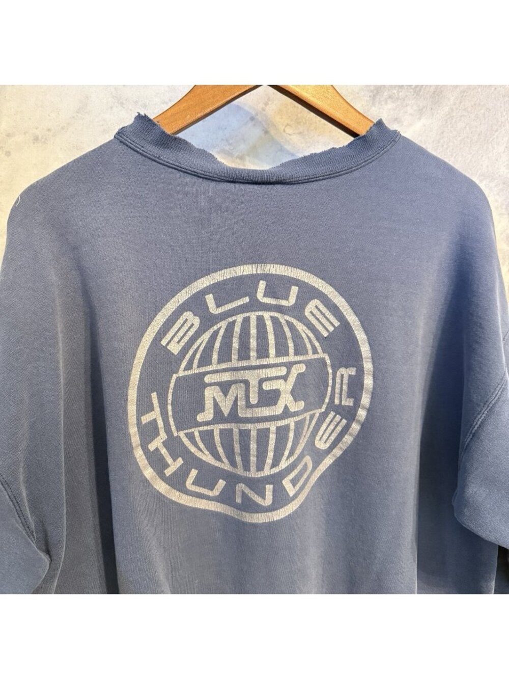 Vintage MTX Blue Thunder Sweatshirt Crew Neck Car Audio Subwoofer Size Large L